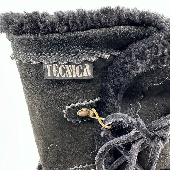 Tecnica Goat Fur Sheepskin Winter Tall Boots Black Leather Womens Size US 8 EU38 - Picture 8 of 10